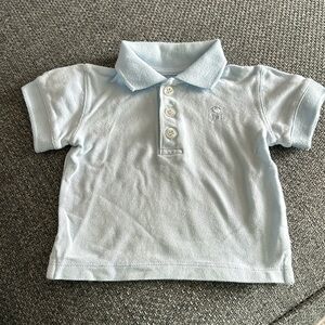 Prenatal baby polo shirt, size 3-6 months, light blue